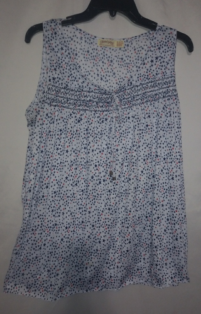 Red White Blue Stars Babydoll Tank Top XL Plus